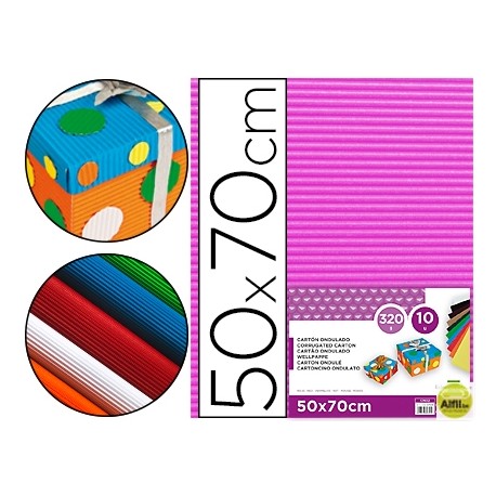 CARTON ONDULADO LIDERPAPEL 50 X 70CM 161G/M2 FUCSIA