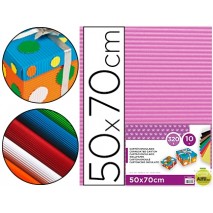 CARTON ONDULADO LIDERPAPEL 50 X 70CM 161G/M2 ROSA