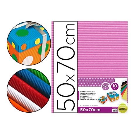 CARTON ONDULADO LIDERPAPEL 50 X 70CM 161G/M2 ROSA