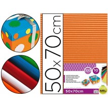 CARTON ONDULADO LIDERPAPEL 50 X 70CM 161G/M2 NARANJA
