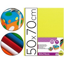 CARTON ONDULADO LIDERPAPEL 50 X 70CM 161G/M2 AMARILLO