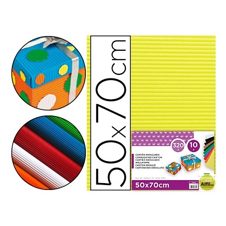 CARTON ONDULADO LIDERPAPEL 50 X 70CM 161G/M2 AMARILLO