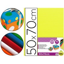 CARTON ONDULADO LIDERPAPEL 50 X 70CM 161G/M2 AMARILLO LIMON