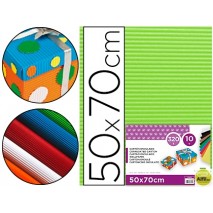 CARTON ONDULADO LIDERPAPEL 50 X 70CM 161G/M2 VERDE PISTACHO