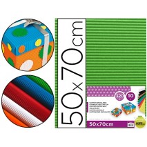 CARTON ONDULADO LIDERPAPEL 50 X 70CM 161G/M2 VERDE HOJA