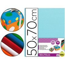 CARTON ONDULADO LIDERPAPEL 50 X 70CM 161G/M2 CELESTE