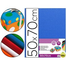 CARTON ONDULADO LIDERPAPEL 50 X 70CM 161G/M2 AZUL