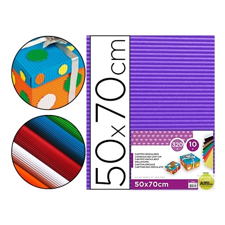 CARTON ONDULADO LIDERPAPEL 50 X 70CM 161G/M2 VIOLETA