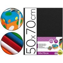 CARTON ONDULADO LIDERPAPEL 50 X 70CM 161G/M2 NEGRO