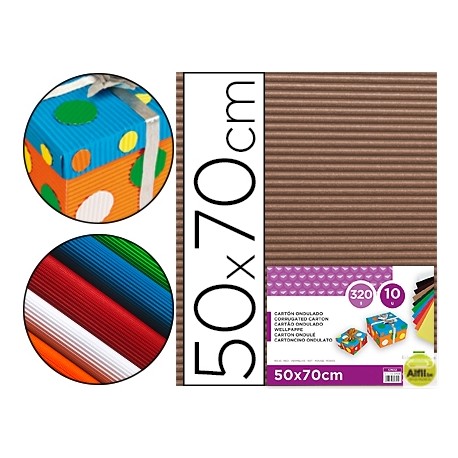 CARTON ONDULADO LIDERPAPEL 50 X 70CM 161G/M2 MARRON