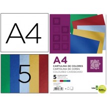 CARTULINA LIDERPAPEL A4 235 G/M2 METALIZADA 5 COLORES SURTIDOS