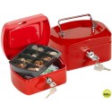 CAJA CAUDALES Q-CONNECT 6" 152X115X80 MM ROJA CON PORTAMONEDAS