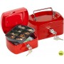 CAJA CAUDALES Q-CONNECT 6" 152X115X80 MM ROJA CON PORTAMONEDAS