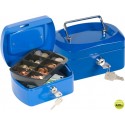 CAJA CAUDALES Q-CONNECT 6" 152X115X80 MM AZUL CON PORTAMONEDAS
