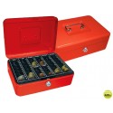 CAJA CAUDALES Q-CONNECT 10" 250X180X90 MM ROJA CON PORTAMONEDAS