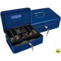 CAJA CAUDALES Q-CONNECT 10" 250X180X90 MM AZUL CON PORTAMONEDAS