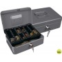 CAJA CAUDALES Q-CONNECT 10" 250X180X90 MM PLATA CON PORTAMONEDAS