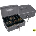 CAJA CAUDALES Q-CONNECT 10" 250X180X90 MM PLATA CON PORTAMONEDAS