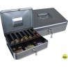 CAJA CAUDALES Q-CONNECT 12" 300X240X90 MM PLATA CON PORTAMONEDAS