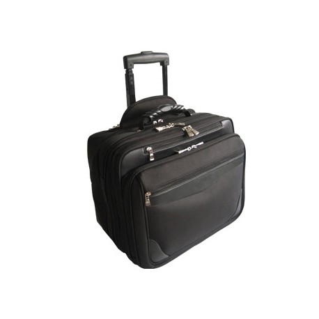 MALETIN PARA PORTATIL Q-CONNECT NYLON NEGRO CON RUEDAS 413X204X330 MM
