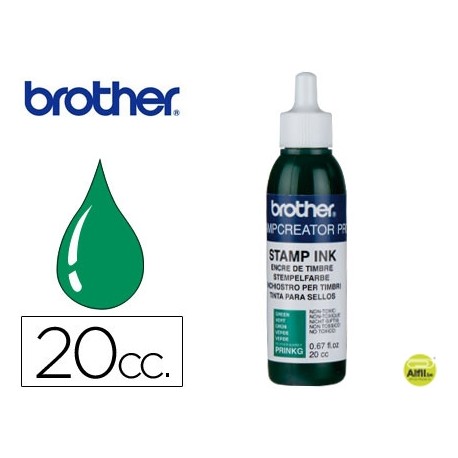 TINTA PARA REENTINTADO VERDE 20 CC PARA SELLOS AUTOMATICOS BROTHER