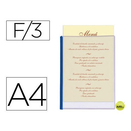 PORTA MENUS LIDERPAPEL PVC DIN A4 CON 3 FUNDAS