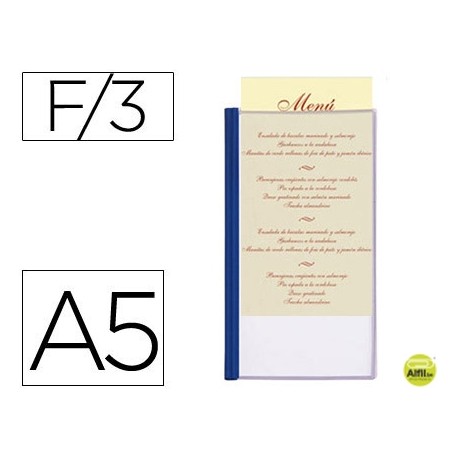 PORTA MENUS LIDERPAPEL PVC DIN A5 CON 3 FUNDAS