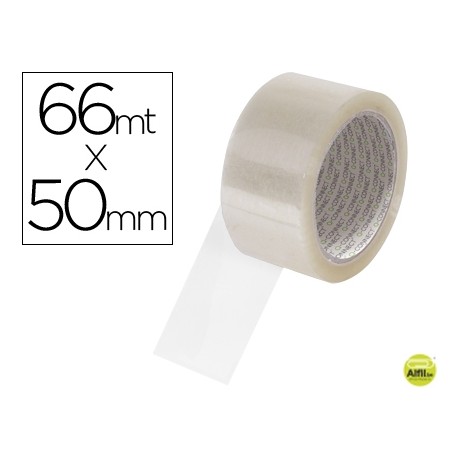 CINTA ADHESIVA Q-CONNECT POLIPROPILENO TRANSPARENTE 66 MT X 50 MM -PARA EMBALAJE -BAJO RUIDO