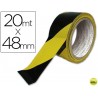 CINTA ADHESIVA Q-CONNECT DE SEGURIDAD AMARILLA Y NEGRA 20 MT X 48 MM