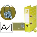 ARCHIVADOR DE PALANCA LIDERPAPEL A4 FILING SYSTEM FORRADO CON RADO LOMO 75MM AMARILLO COMPRESOR META