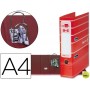 ARCHIVADOR DE PALANCA LIDERPAPEL A4 FILING SYSTEM FORRADO CON RADO LOMO 75MM ROJO COMPRESOR METALICO