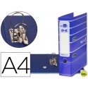 ARCHIVADOR DE PALANCA LIDERPAPEL A4 FILING SYSTEM FORRADO CON RADO LOMO 75MM AZUL COMPRESOR METALICO
