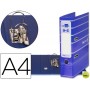 ARCHIVADOR DE PALANCA LIDERPAPEL A4 FILING SYSTEM FORRADO CON RADO LOMO 75MM AZUL COMPRESOR METALICO