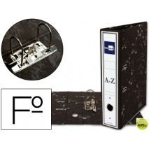 ARCHIVADOR DE PALANCA LIDERPAPEL FOLIO CLASSIC BLACK CARTON ENTRECOLADO CON RADO LOMO 75MM NEGRO COM