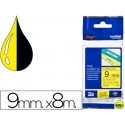 CINTA BROTHER TZE-621 AMARILLO-NEGRO 9MM LONGITUD 8 MT