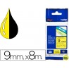 CINTA BROTHER TZE-621 AMARILLO-NEGRO 9MM LONGITUD 8 MT