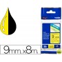 CINTA BROTHER TZE-621 AMARILLO-NEGRO 9MM LONGITUD 8 MT