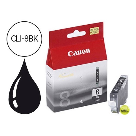 INK-JET CANON IP4200 4300 5200 5200R 5300 6600D 6700D MP500 530 600 800, PRO 9000 -NEGRA CLI-8BK