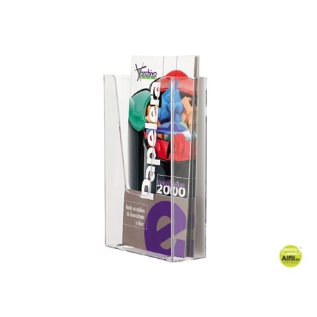 EXPOSITOR MURAL ARCHIVO 2000 METACRILATO 1/3 DIN-A4 TRANSPARENTE 110X45X180 MM UN COMPARTIMIENTO
