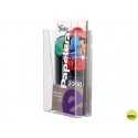 EXPOSITOR MURAL ARCHIVO 2000 METACRILATO 1/3 DIN-A4 TRANSPARENTE 110X45X180 MM UN COMPARTIMIENTO