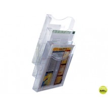 EXPOSITOR MURAL ARCHIVO 2000 DE PARED 3 BANDEJAS DIN A4 TRANSPARENTE 155X239X445 MM SEPARADORES MOVI