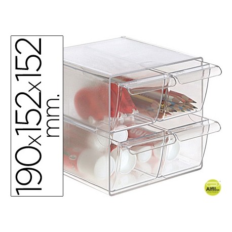 ARCHICUBO ARCHIVO 2000 4 CAJONES ORGANIZADOR MODULAR PLASTICO 190X152X152 MM INCLUYE 2 CLIPS DE SUJE
