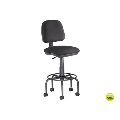 TABURETE CON RESPALDO ROCADA PARA MESA DE DIBUJO NEGRO REGULABLE EN ALTURA HASTA 725 MM TELA IGNIFUG
