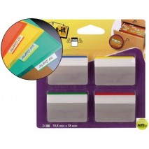 BANDERITAS SEPARADORAS RIGIDASDISPENSADOR 4 COLORES POST-IT INDEX 686A-1 GRANDES 24 BANDERITAS
