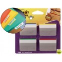 BANDERITAS SEPARADORAS RIGIDASDISPENSADOR 4 COLORES POST-IT INDEX 686A-1 GRANDES 24 BANDERITAS