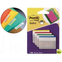 BANDERITAS SEPARADORAS RIGIDASDISPENSADOR 4 COLORES POST-IT INDEX 686-F-1 GRANDES 24 BANDERITAS