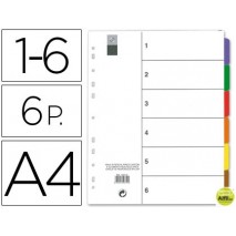 SEPARADOR MAXI AVERY DIN A4 IMPRIMIBLES MULTITALADRO JUEGO DE 6 SEPARADORES SOPORTE CARTON