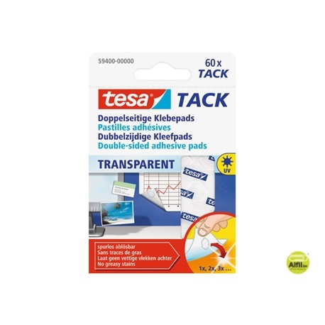TACKS AUTOADHESIVOS DOBLECARA EN PUNTOS REMOVIBLES TRANSPARENTES