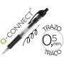 BOLIGRAFO Q-CONNECT NEGRO RETRACTIL -CON SUJECION DE CAUCHO