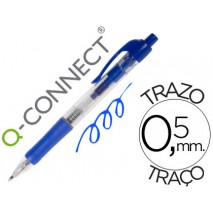 BOLIGRAFO Q-CONNECT AZUL RETRACTIL -CON SUJECION DE CAUCHO